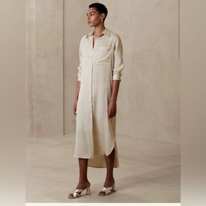 Banana Republic silky maxi shirt dress